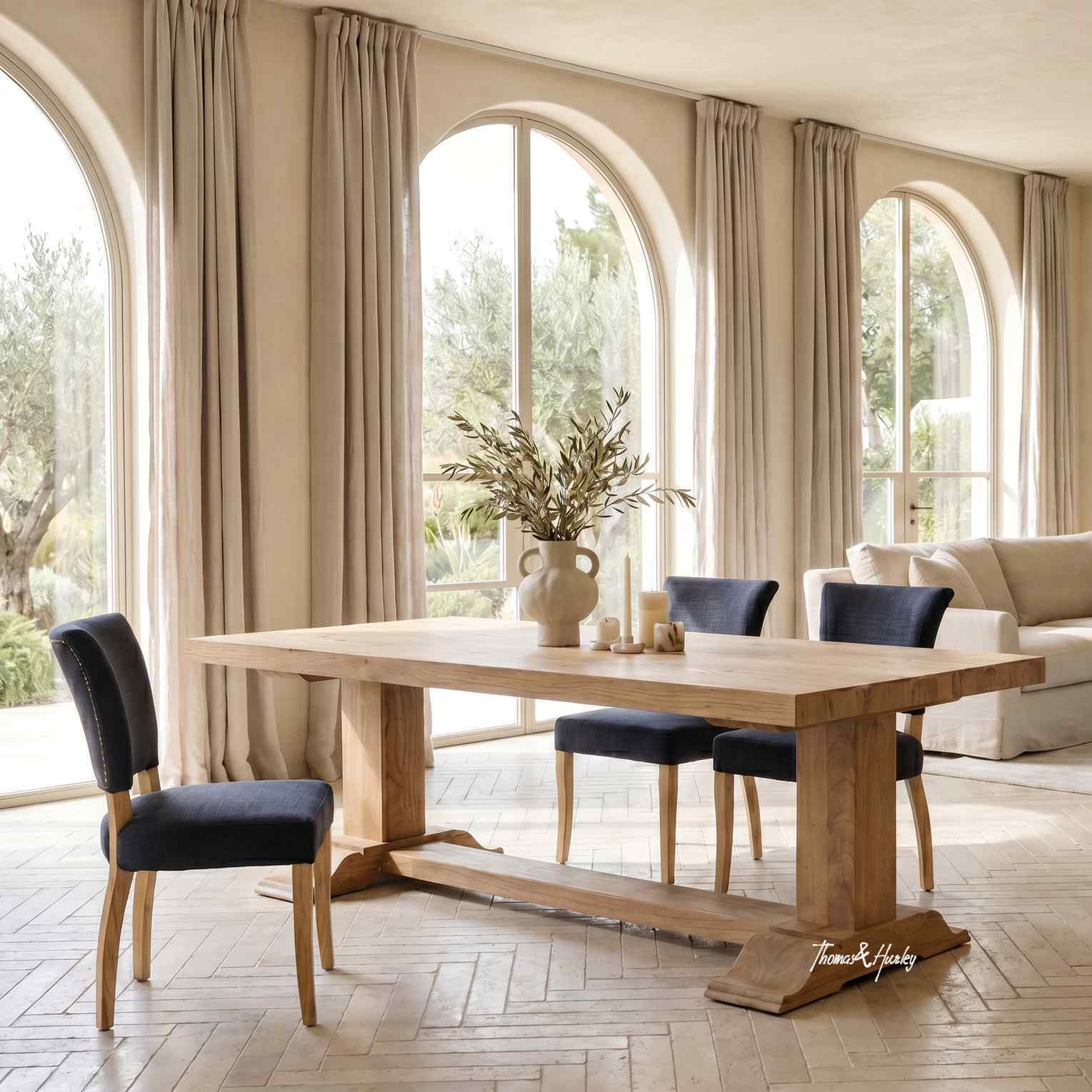 Charlested Oak Dining Table with Macallan Dining Chairs Charlested Oak Dining Table with Macallan Dining Chairs