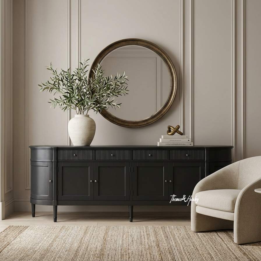 Louis Curved Buffet Black