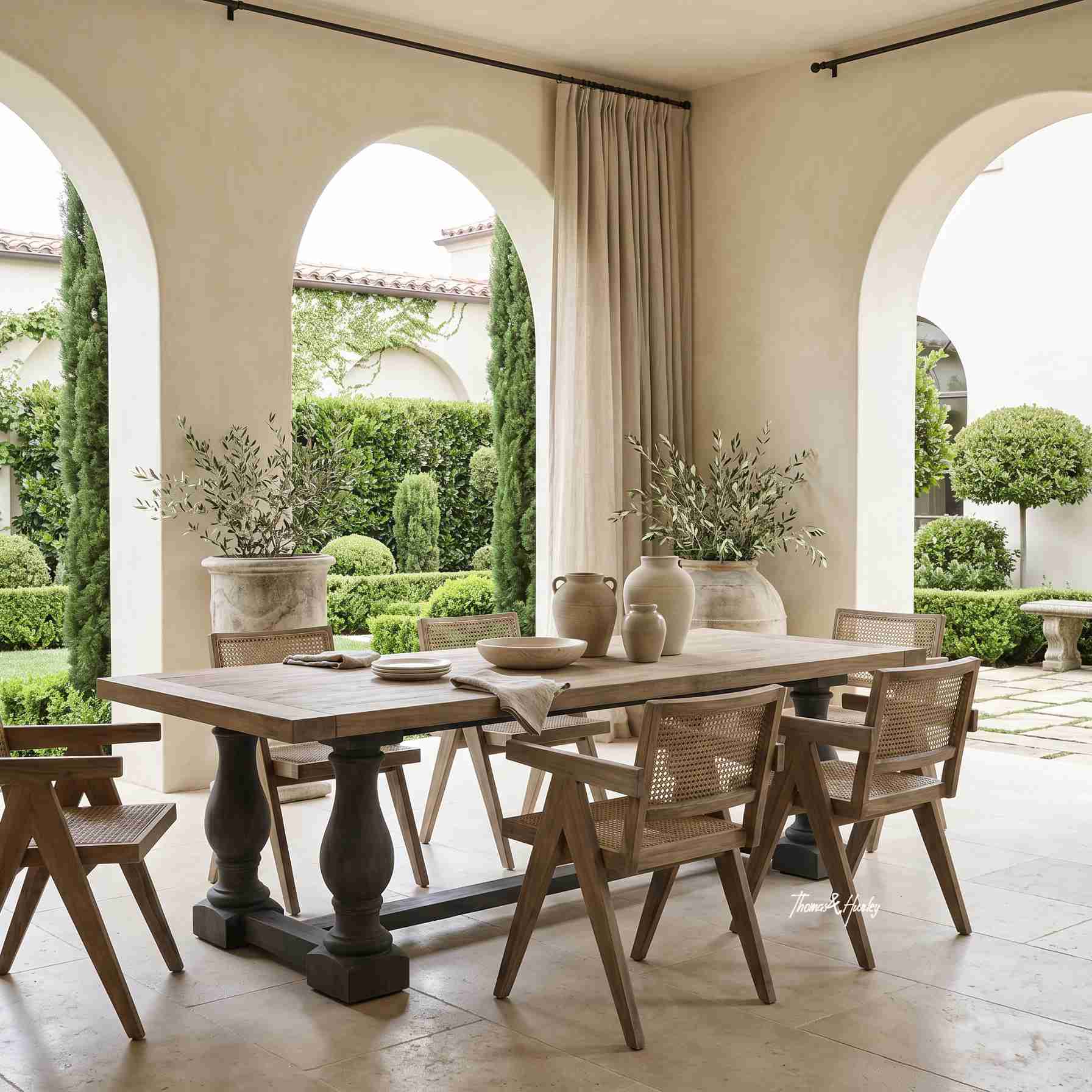 Parkhouse Double Pedestal Dining Table with Gallery Oak Carver Dining Chairs Parkhouse Double Pedestal Dining Table with Gallery Oak Carver Dining Chairs