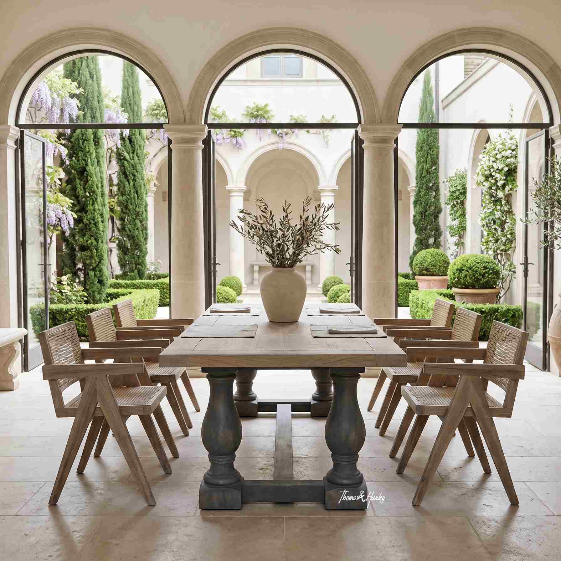 Parkhouse Dining Table shown with the Gallery Dining Chairs in a Classic style home Parkhouse Dining Table shown with the Gallery Dining Chairs in a Classic style home