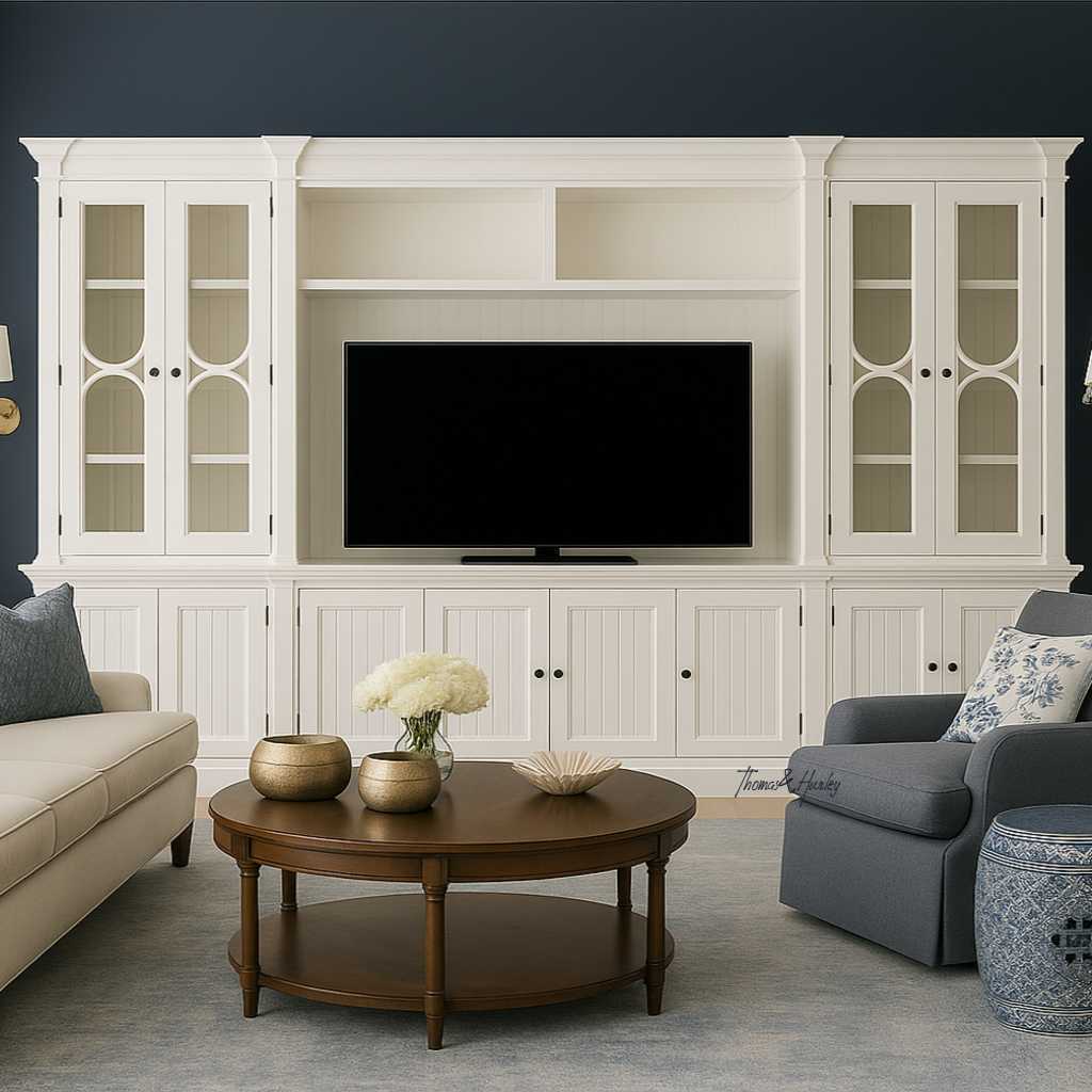 Stonefield Display TV Media Entertainment Wall Unit 387cm White Stonefield Display TV Media Entertainment Wall Unit 387cm White